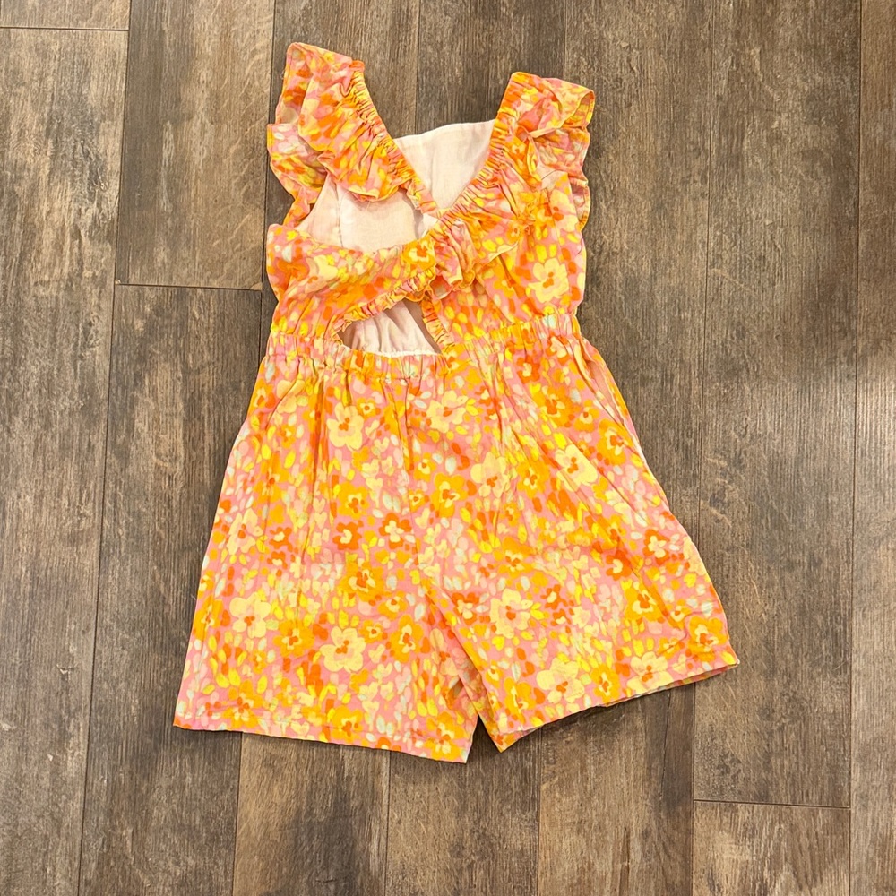 Vibrant Floral Kids Romper - Picture 5 of 9